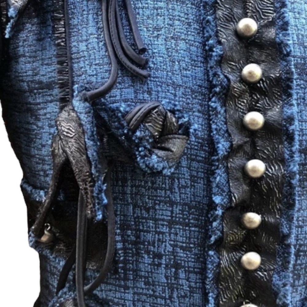 Marc Jacobs Collection Resort 2010 Metallic Blue Tweed Embellished Skirt Suit - Picture 3 of 13